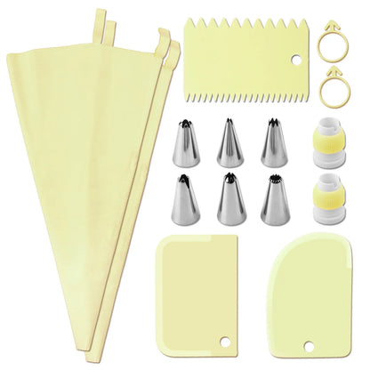 15Pcs Piping Pastry Bag Nozzles Set Cake Decorating Tips Spatula Baking Tools
