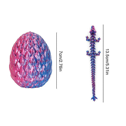 6Pcs 3D Printed Dragon Egg Relief Anxiety Dragon Fidget Toy 3D Printed Articulated Dragon Home Office Decor Toys for Kids Gifts