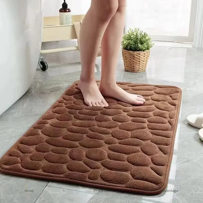 3D Non-Slip Bath Mat Embossed Absorbent Machine Washable Quick Drying