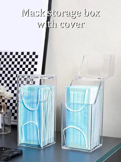 1/3PCS Transparent Mask Storage Box With Cover Dust Mouth And Nose Cover Door Desk Entrance Mask Box