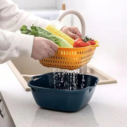 6Pcs Kitchen Multi-Layer Fruits Vegetable Washing Basket Kits/Kitchen Sink Colander Set/for Soaking and Washing Placing Fruit/Ve