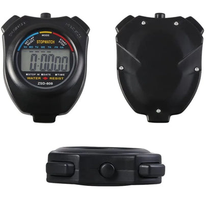 Portable Waterproof Chronometer Handheld Stopwatch Digital Sport Stopwatch LCD Timer Stop Watch Timer Tool Black