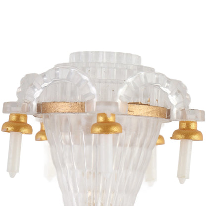 【New】Miniature Chandelier 1/12 Scaled Vivid Decorative  Ceiling Lamp with 5 LED Candle for Dollhouse LED Miniature Chandelier