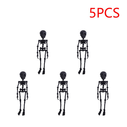 2/5PCS 3D Printed Skeleton Fridge Magnets with Movable Joints Cute Skull Fridge Magnets Home Kitchen Halloween Funny Decoration