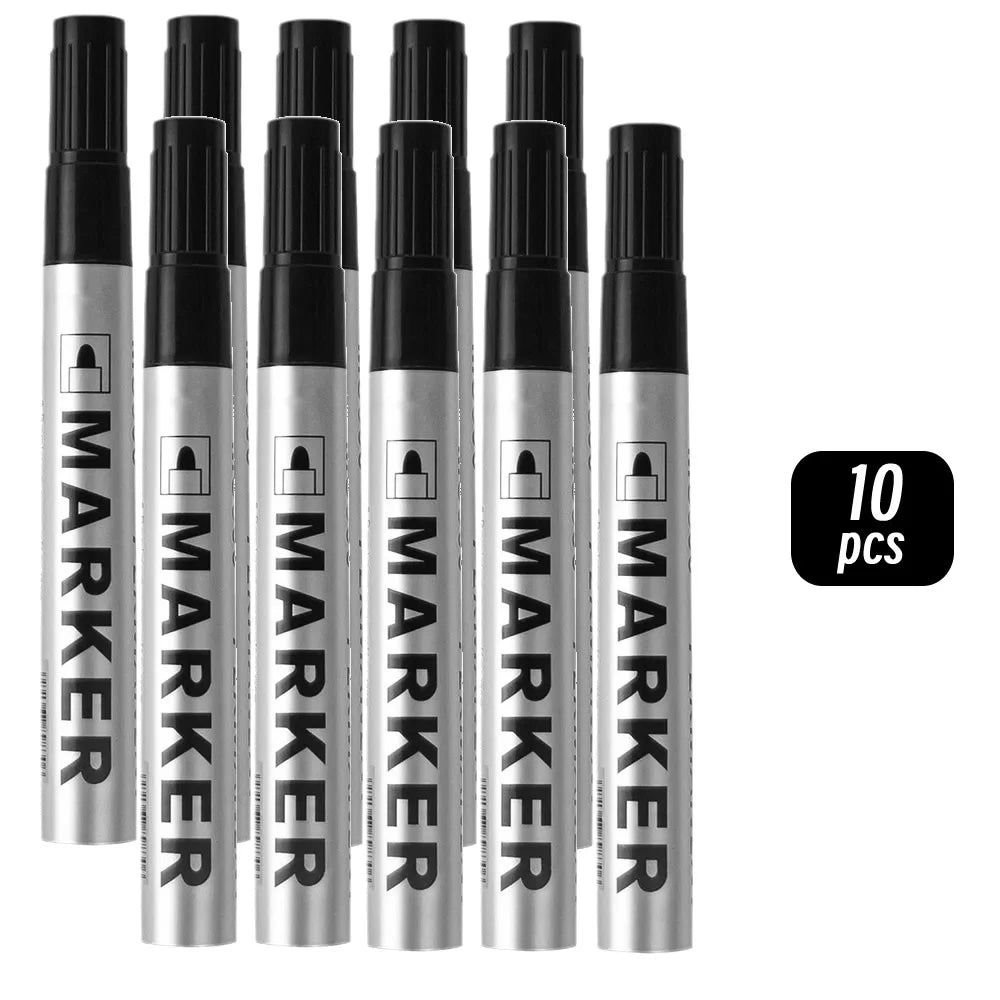 Permanent Paint Markers Waterproof Black Quick Drying Oil Based Pen