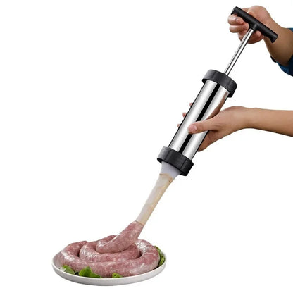Stainless Steel Sausage Stuffer Jerky Gun Manaul Meat Syringe Home Made Homemade Sausage Tool Small Sausage Tool Filler