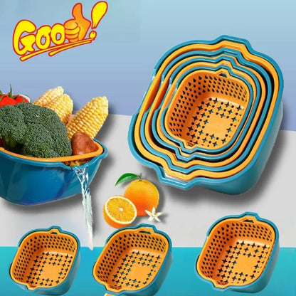 Reusable Kitchen Sink Vegetable drainer Fruit basket For fruit washing Plastic basin vegetable washing basin drain basket Basin