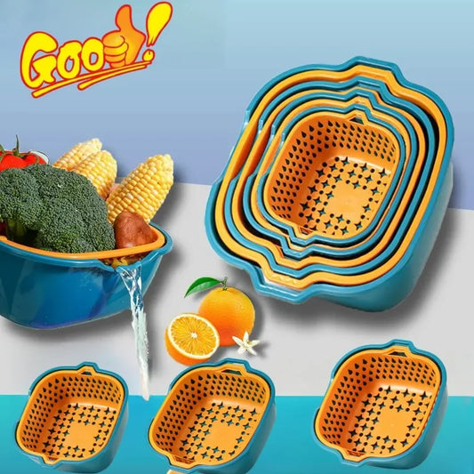 Reusable Kitchen Sink Vegetable drainer Fruit basket For fruit washing Plastic basin vegetable washing basin drain basket Basin