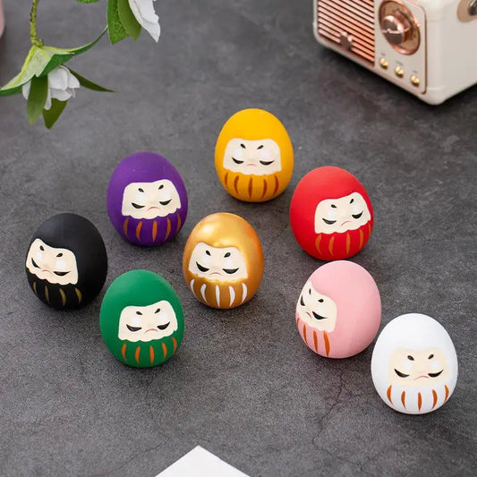 Japanese Ceramic Daruma Statue Daruma Tumbler Crafts Lucky Fortune Ornament Landscape Daruma Doll Fengshui Home Decor Gift