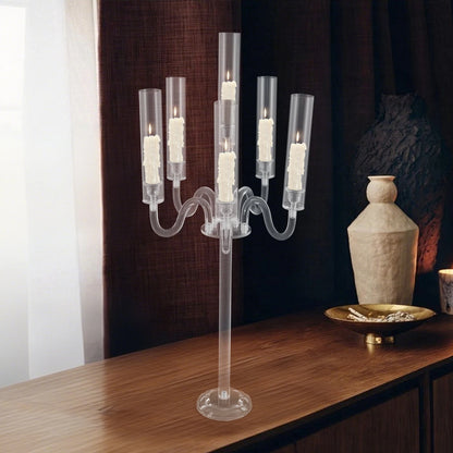6 Arm Acrylic Candle Holder,Diameter of 0.87in Candle Holder for Wedding Party,Electronic Candle Holder,For Anniversaries