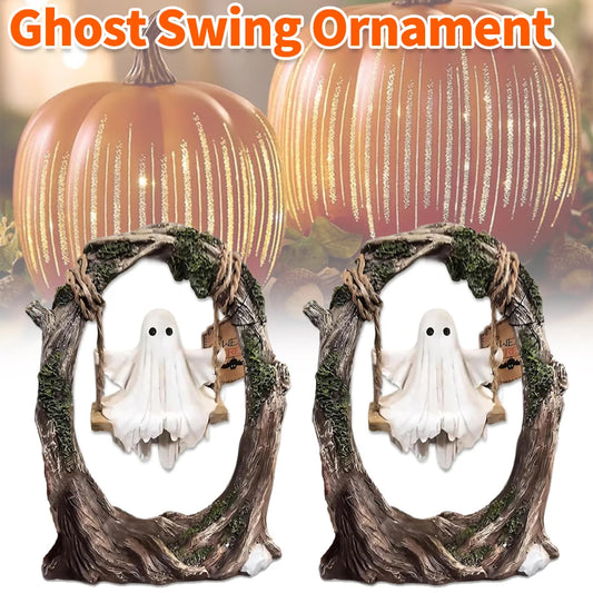 Swinging Ghost Ornament Multi-Purpose Cute Spooky Halloween Figurine Lovely Ghost Decorations for Desktop Bookshelf Decor