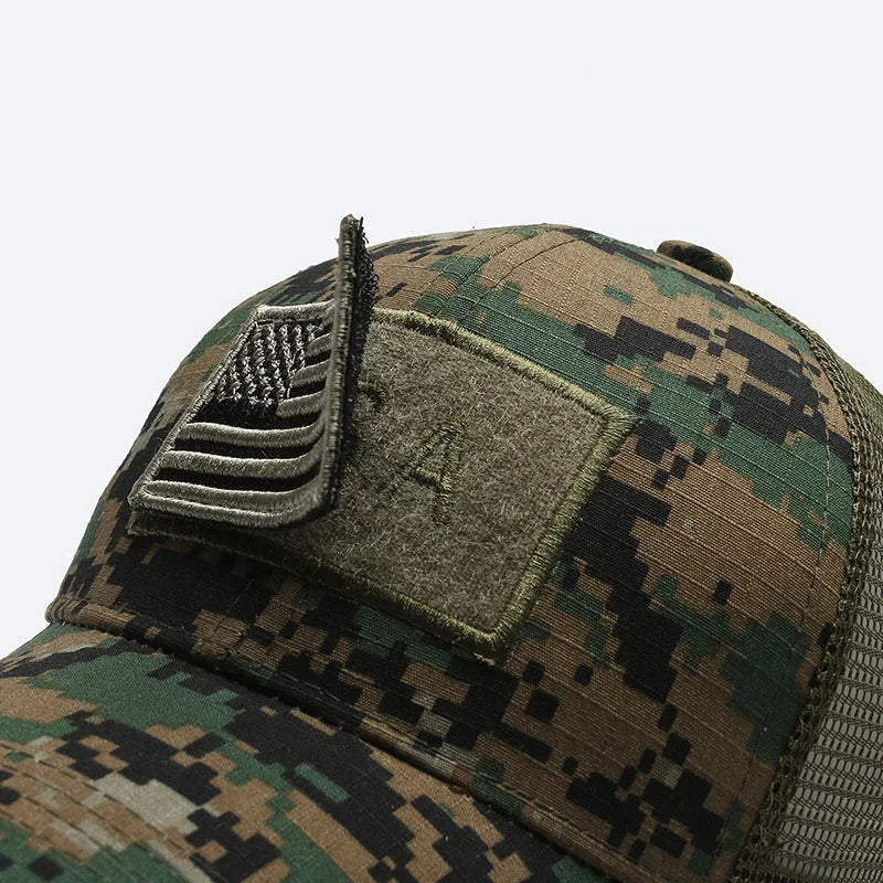American Flag Camouflage Baseball Cap Breathable