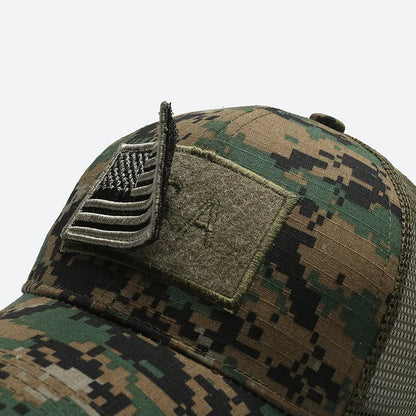 American Flag Camouflage Baseball Cap Breathable
