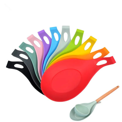 1PC Food Grade Silicone Spoon Mat Heat Resistant Placemat Tray Kitchen Tool