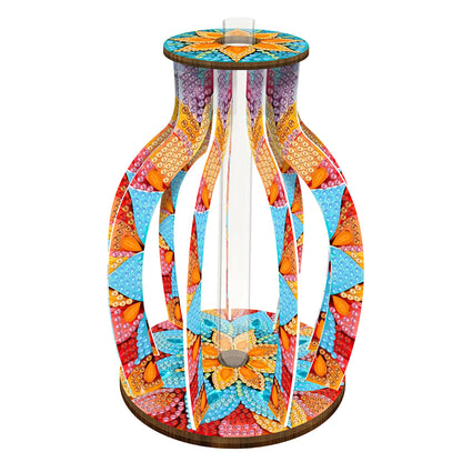 Wood Flower Diamond Painting Tabletop Ornaments Kit Desktop Diamond Art Kits Rhinestones Desktop Ornaments for Home Office Decor
