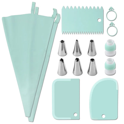 15Pcs Piping Pastry Bag Nozzles Set Cake Decorating Tips Spatula Baking Tools