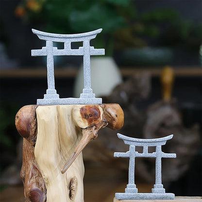 Torii Gate Japanese Aquarium Decor Miniature Ornament Garden Shrine Shinto Landscape Sandstone Micro Decoration Simulation