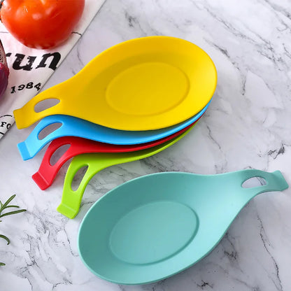 1PC Food Grade Silicone Spoon Mat Heat Resistant Placemat Tray Kitchen Tool