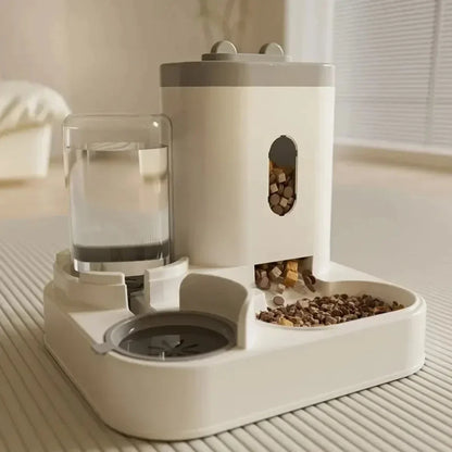 Automatic Gravity Feeder Dog Cat Food Bowl With Water Fountain Large Capacity Pet Food Storage Dispenser Container Puppy Pet Accessories