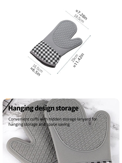 Single Oven Gloves Silicone Gloves High Temperature Resistant Anti-burn And Non-slip Kitchen Microwave Baking Dessert Tools