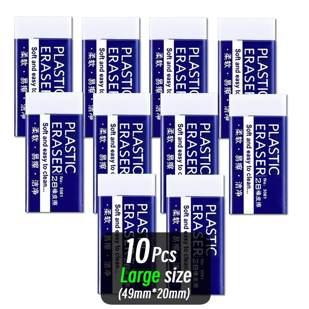 1/10/30pcs 2B Eraser Clean and Mess Free Student Exam Office Sketch Soft Eraser for Correction Supplies Pencil Rubber