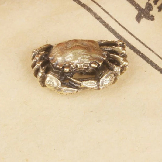 Antique COPPER Mini Crab Statue Tea Pet Ornament Pure Brass Solid Animal Miniature Figurine Vintage Home Decoration Accessories