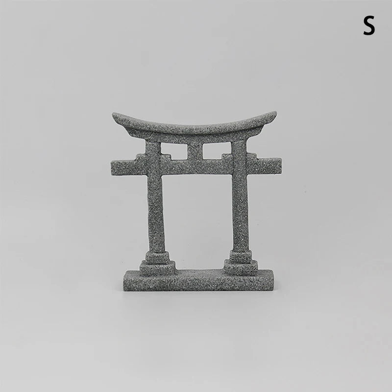 Torii Gate Japanese Aquarium Decor Miniature Ornament Garden Shrine Shinto Landscape Sandstone Micro Decoration Simulation