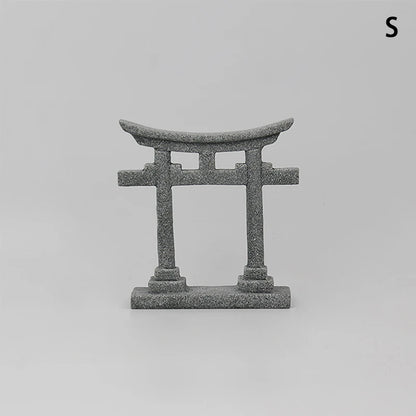 Torii Gate Japanese Aquarium Decor Miniature Ornament Garden Shrine Shinto Landscape Sandstone Micro Decoration Simulation