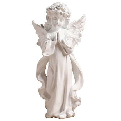 Praying Angel Figurine European Style Cute Angel Ornaments Waterproof Desktop Angel Decor Outdoor Garden Decor