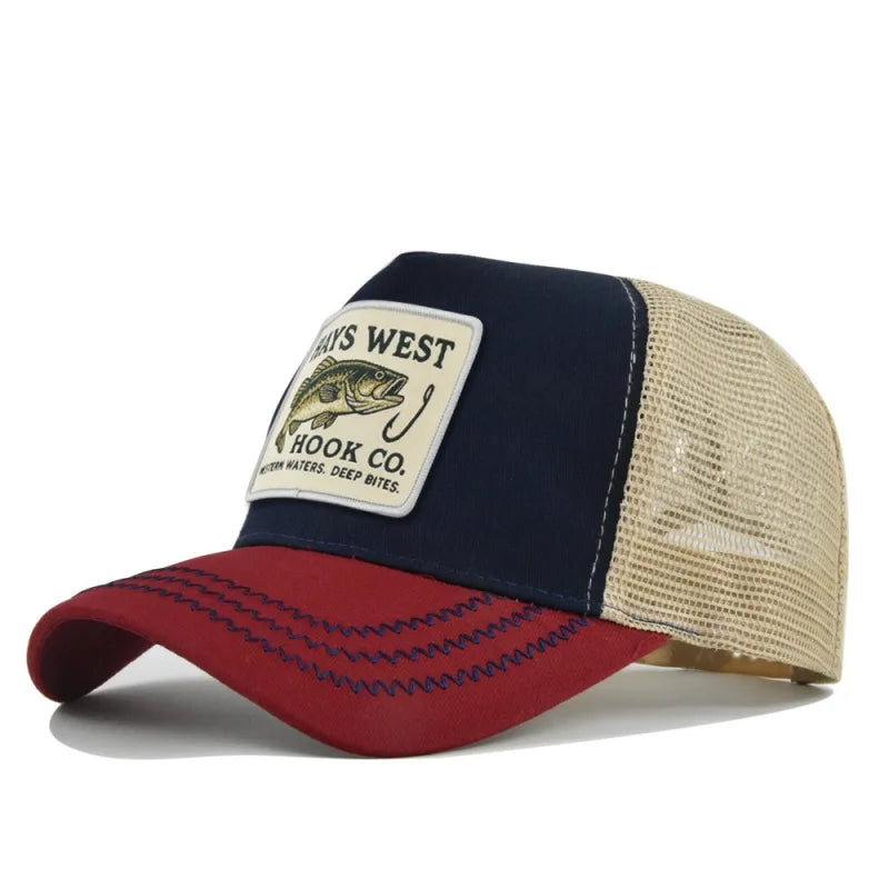 Sports Fishing Snapback Mesh Baseball Cap Trucker Hat Outdoor Cycling