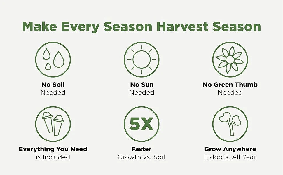 Hydroponics Growing System Sprout with Seed Pod Kit Height Adjustable Automatic Timing Indoor Garden LED Grow Lights Water Tank