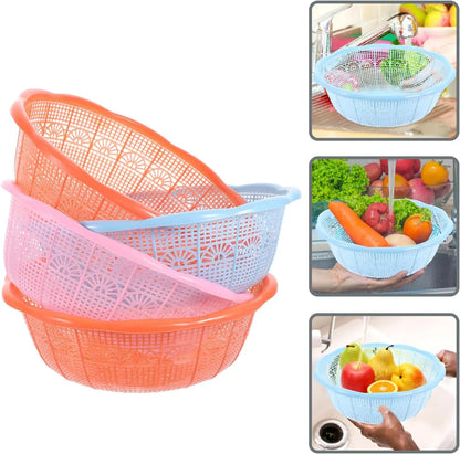 4pcs Fruit Vegetable Washing Baskets Stackable Plastic Strainer Basket Kitchen Tools for Rice Pasta and Other Food Send At Rand