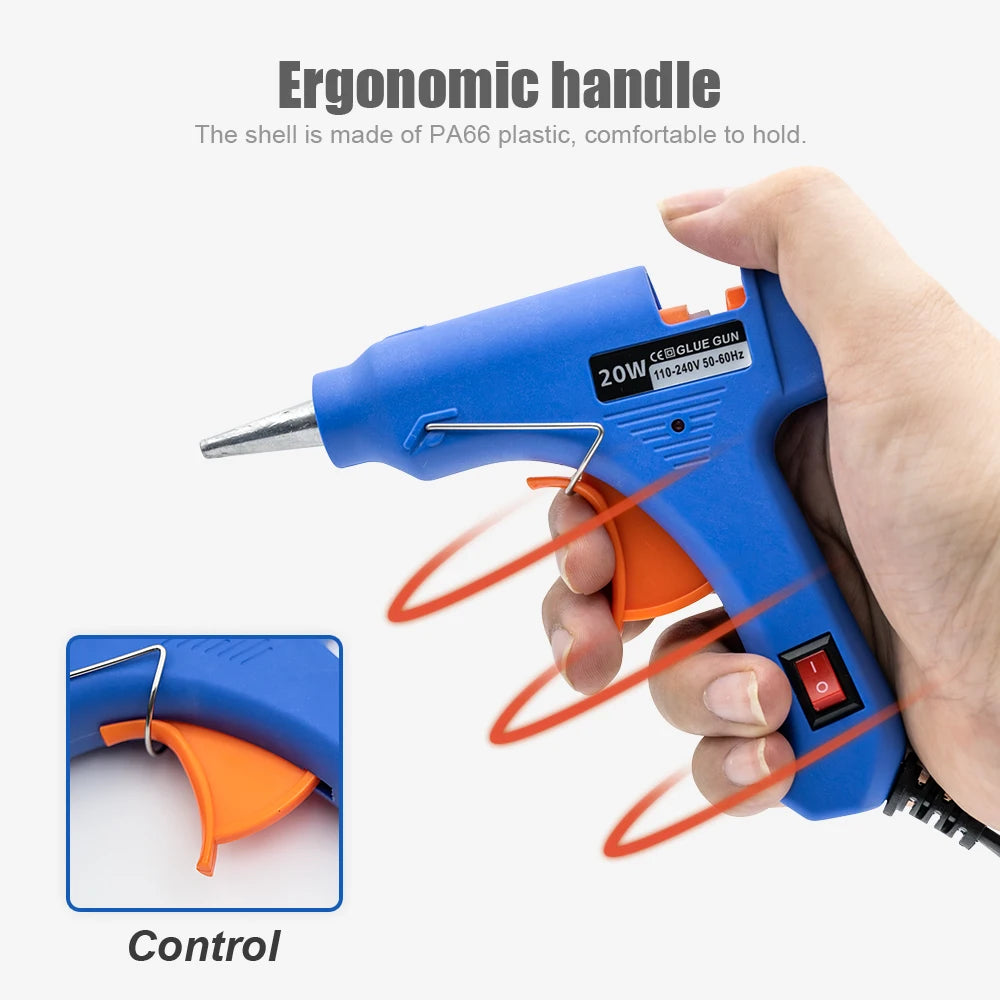 20W Mini Hot Glue Gun with 20 Glue Sticks, Electric DIY Craft & Home Repair Tool