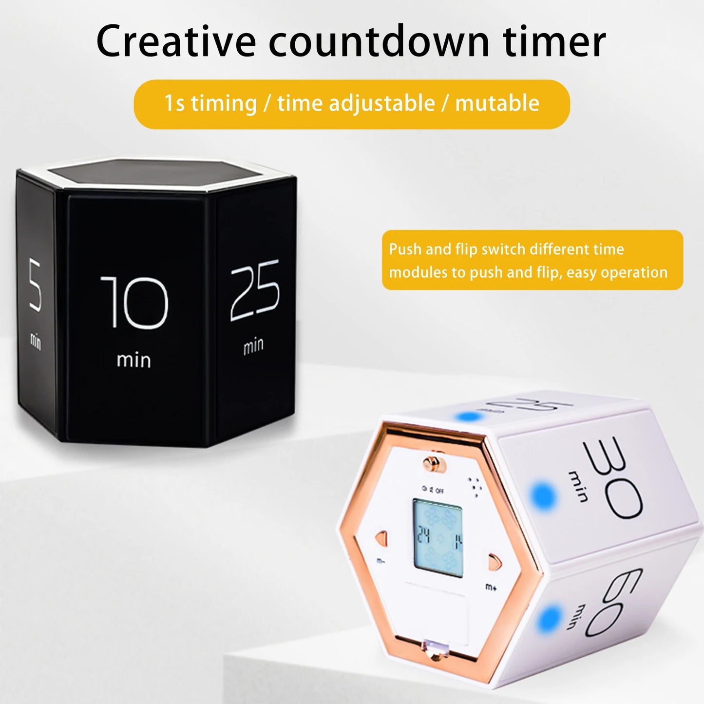 Multi Sided Digital Timers Creative Time Management Reminders Countdown Timers for Fitness Exercise Count Down Up Tools