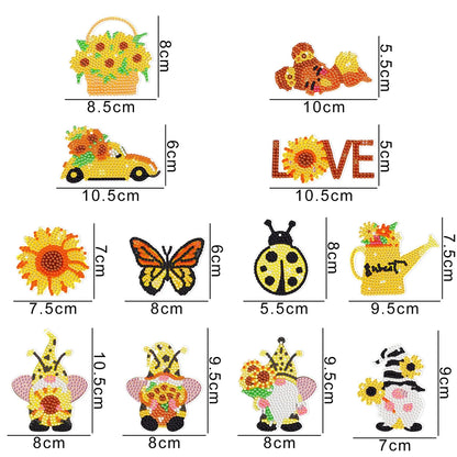 5/10Pcs/set Christmas Decor Diamond Painting Pendant Special-shaped Drill 5D DIY Hanging Ornament Spot Drill Cartoon Single Side