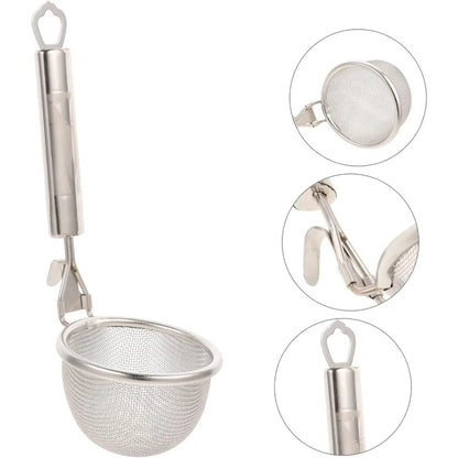 Stainless Steel Pasta Straining Spoon Long Handle Colander for Fried Foods Cooking Serving Kitchen Utensil Easy to Store for Ho
