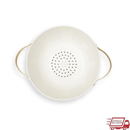 Stainless Steel Colander with Gold Handles 5QT Durable Kitchen Strainer