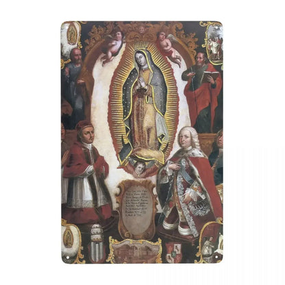 Retro Virgin Mary Of Guadalupe Metal Tin Sign - Custom Mexico Catholic Saint Plaque, Pub Cafe Yard Home Decor