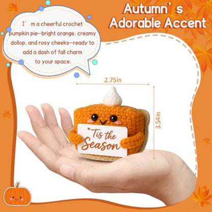 Tis The Season Fall Decor Mini Crochet Pumpkin Pie Plh Small Handmade Autumn Halloween Thanksgiving Items for Home Office Indoo