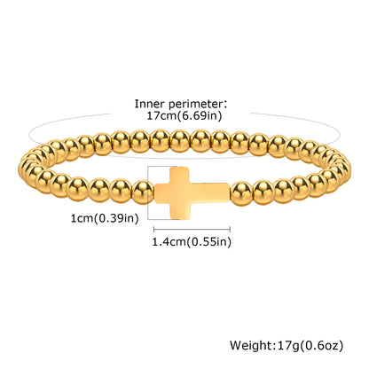 316L Stainless Steel Cross Bracelet for Women, Adjustable Chain Religious Christian Jewelry Daily Wear 2025 Trendy