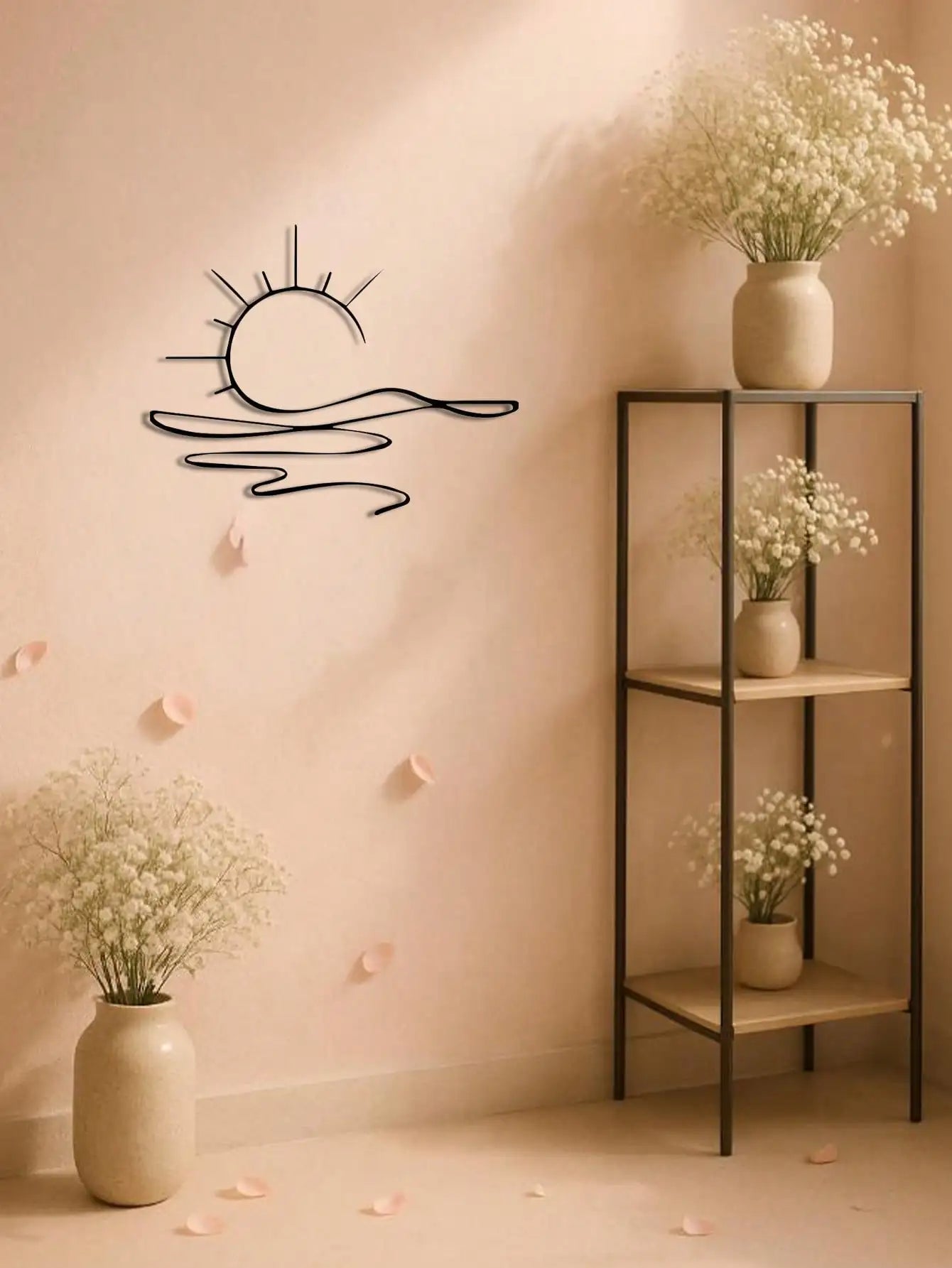 "Minimalist Sunrise Metal Wall Art – Abstract Sun Design, Modern Home Decor & Versatile Gift"