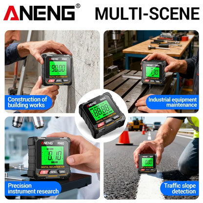 Magnetic Rechargeable Digital Angle Finder Laser Inclinometer USB Protractor Level Angle Ruler Angle Measurement