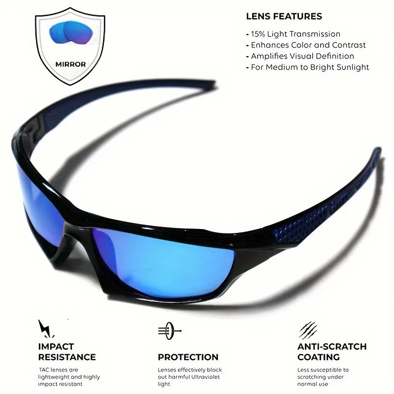 Polarized UV400 Mirrored Sunglasses Lightweight Cycling Driving Outdoors