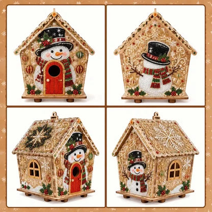 DIY 3D Christmas Painting Gingerbread Wooden House Holiday Craft Kit