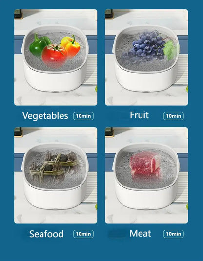 Electric Vegetable Washer – Double-Layer Fruit & Veggie Cleaning Basket, Multi-Functional Kitchen Tool for Home Use