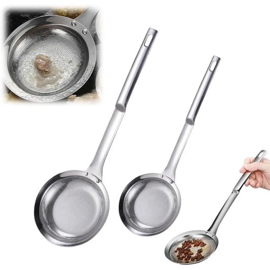 Fine Mesh Stainless Steel Colander, 2025 New Fine Mesh Strainer for Cooking Oil Strainer Skimmer Spoon Food Strainer Kitchen Gad