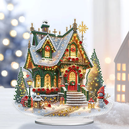 Acrylic Christmas House Table Top Diamond Painting Ornament Kits 5D DIY Diamond Art Tabletop Decorations Home Bedroom Decor
