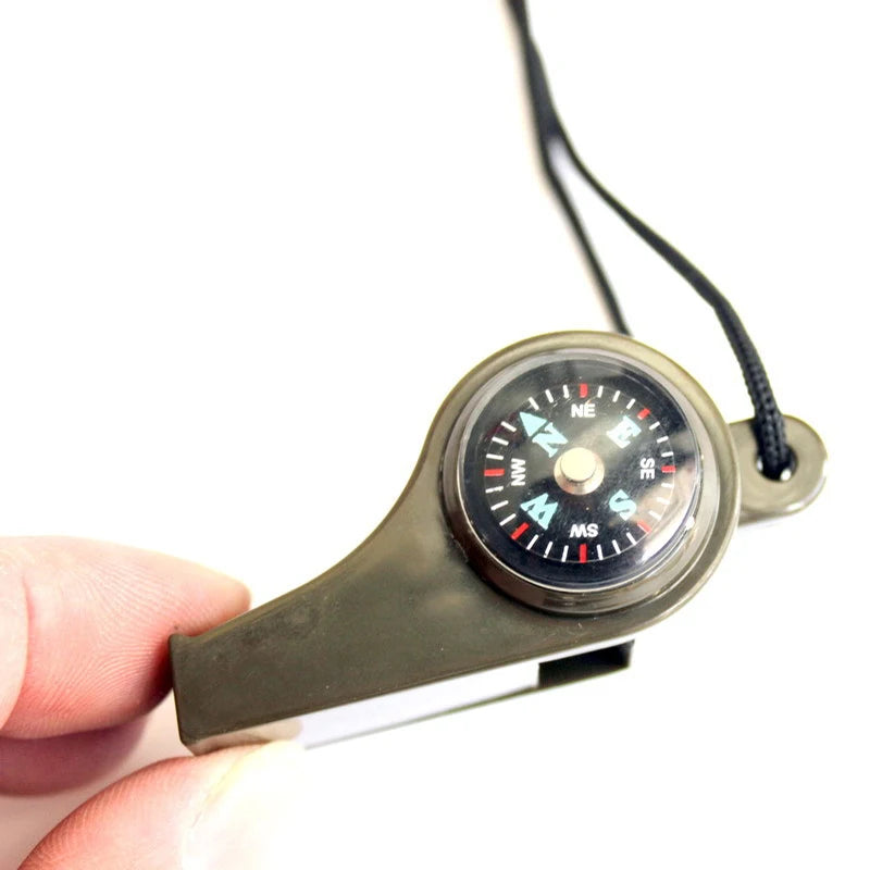 ABS Emergency Whistle Plastic Multifunctional Survival Compass Thermometer