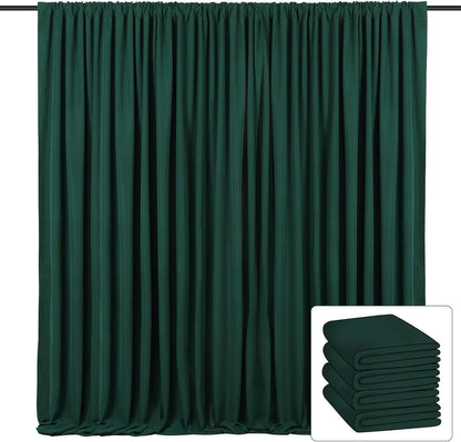 20ft x 10ft Curtains Dark Green Backdrop Curtains for Parties Wedding Stage Curtains Rod Pocket Sliding Drapes Backdrop Curtain
