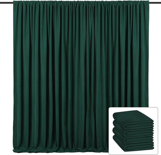 20ft x 10ft Curtains Dark Green Backdrop Curtains for Parties Wedding Stage Curtains Rod Pocket Sliding Drapes Backdrop Curtain